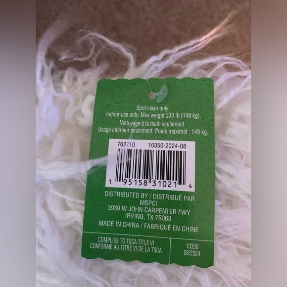 NWT Ashland Fux Fur 4 Legged Stool Gold Colored with White Fur Top - Picture 12 of 13